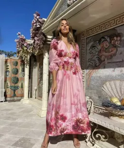 Sheike Swan Lake Midi Dress in Pink Floral Size 8 for rent on The Volte - image 3