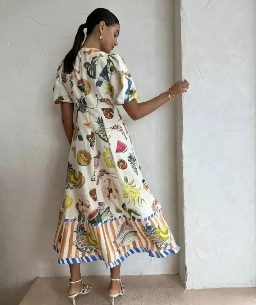 Alemais Theo Midi Dress in Print Size 12 for rent on The Volte - main image