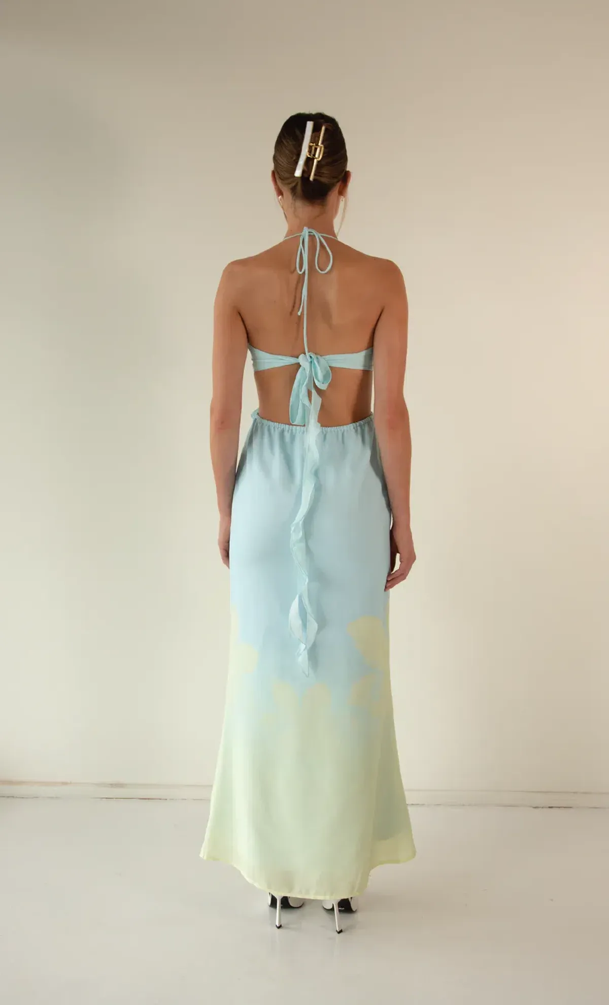 Neux the Label Bleú Maxi Dress Ocean Print Size 8 - Image 2