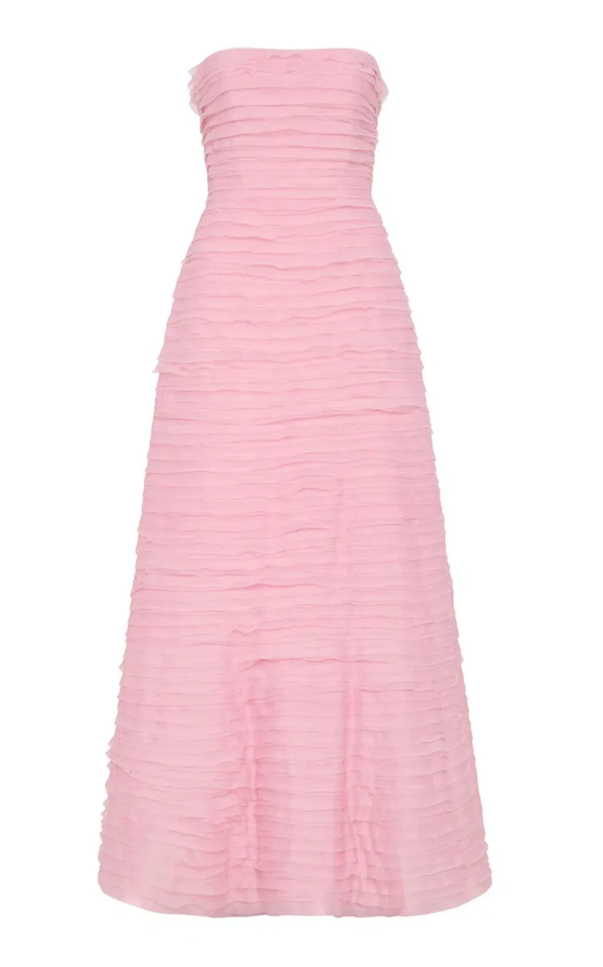 Aje Soundscape Strapless Ruffled Maxi Dress Pink Size 14 - Image 8