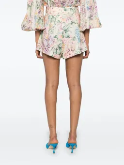 Zimmermann Halliday Lace Trim Shirt and Tuck Shorts Set Multi Watercolour Floral Size 0 / AU 8 for rent on The Volte - image 4