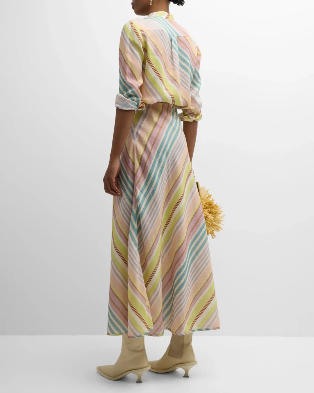 Zimmermann Halliday Slim Shirt and Bias Skirt Set Multi Stripe AUS size 8 Zimmermann size 0 for rent on The Volte - main image