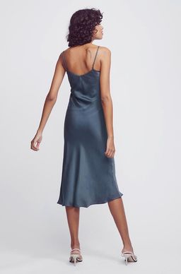 Silk Laundry 90's Silk Slip Dress Smoke for rent on The Volte - image 2