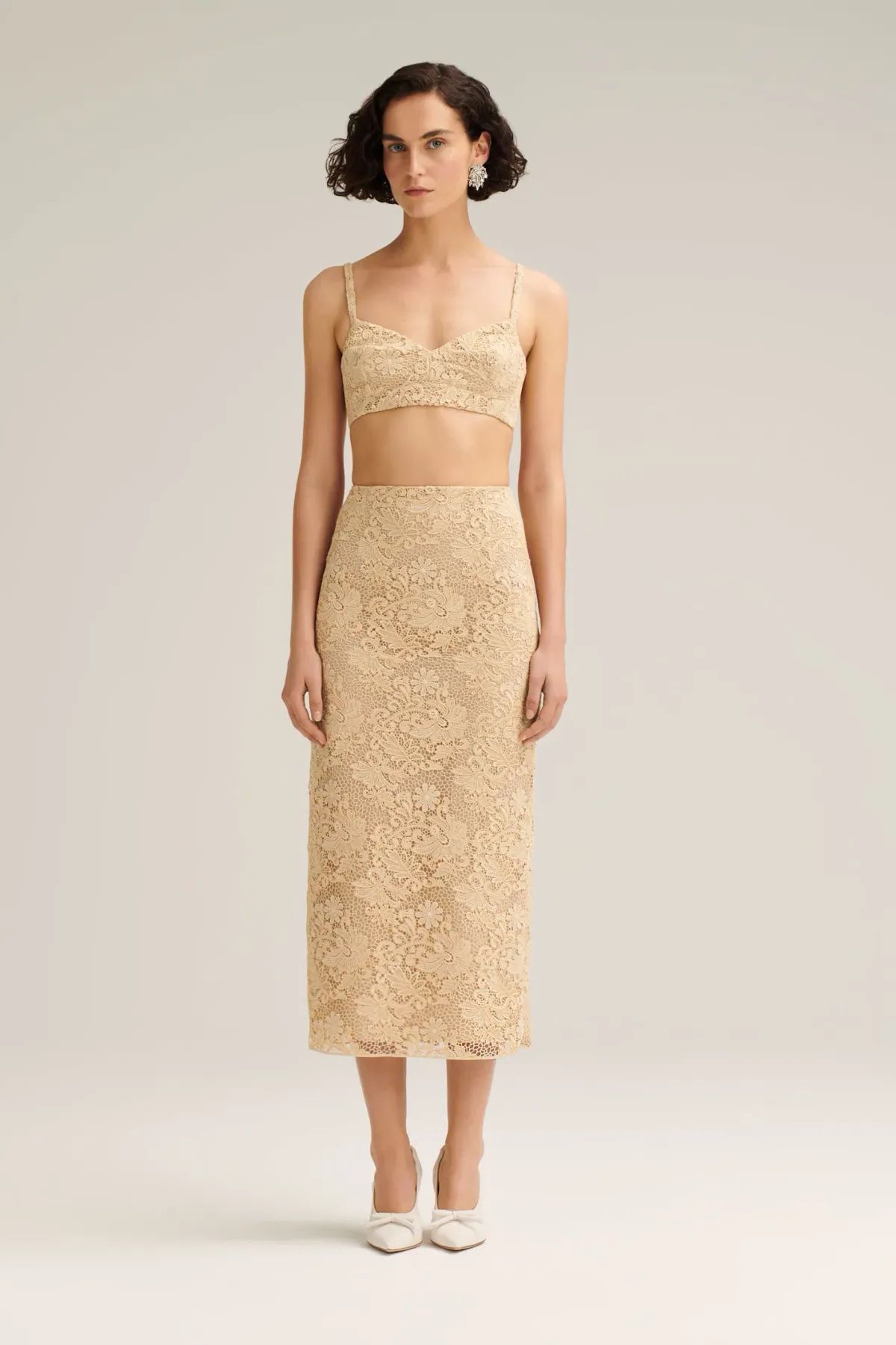 Scanlan Theodore Lace Bralette and Short Set Antique Size 10 for rent on The Volte - main image