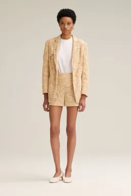 Scanlan Theodore Lace Bralette Size 10 & Shorts Size 10 & Loose Fit Jacket Size 6 Set Antique for rent on The Volte - image 1