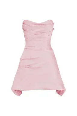 House of CB Jasmine Draped Strapless Corset Mini Dress Rose Pink Size XS for rent on The Volte - image 3