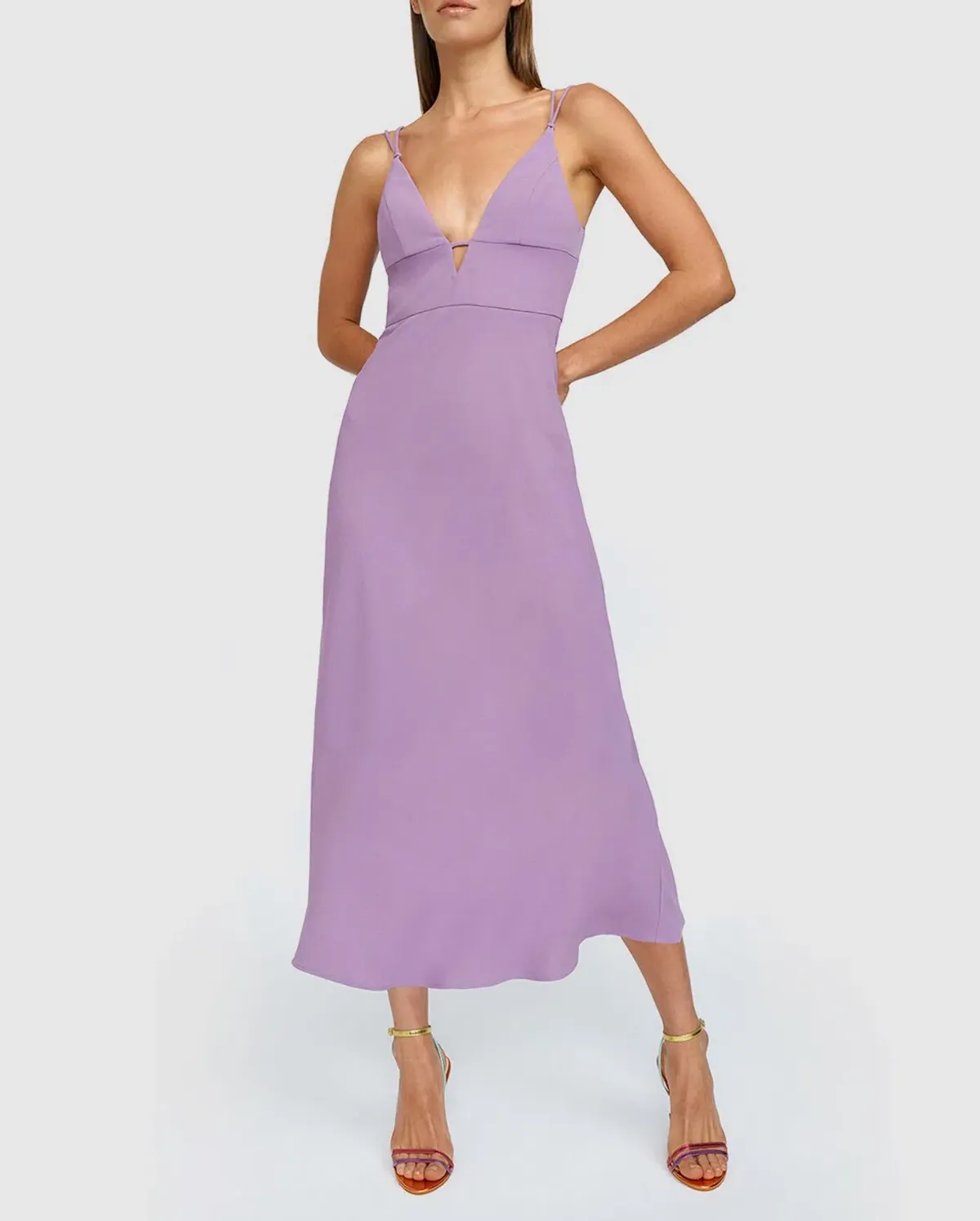 By Johnny Iris Midi Dress Purple Size 6 - Image 1