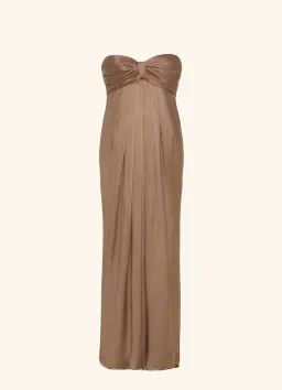 Shona Joy Milo Strapless Knot Midi Dress Cacao Size AU 14 for rent on The Volte - image 5