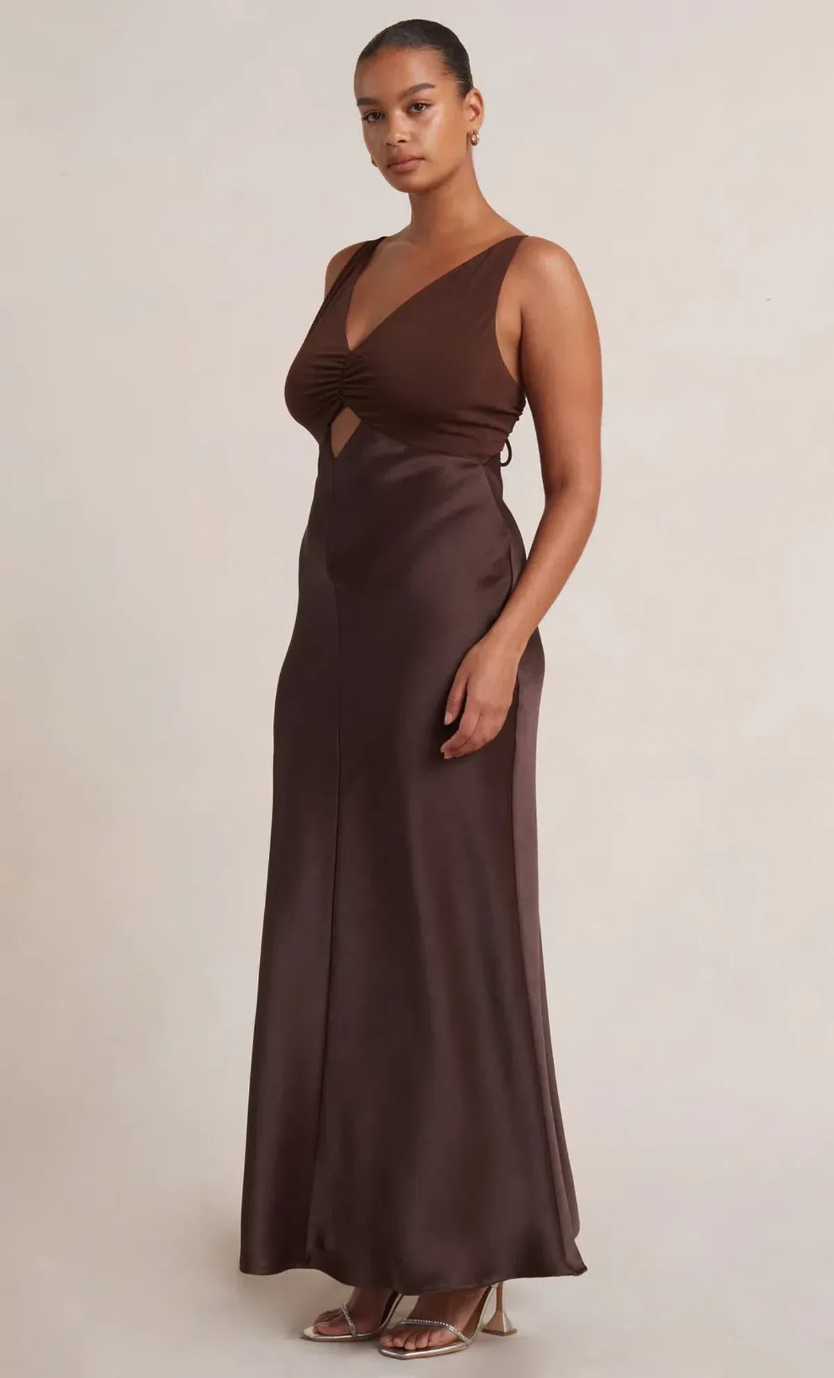 Bec & Bridge The Julieta V Neck Maxi Dress Brown Size 6 - Image 2