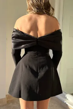 Odd Muse The Ultimate Muse Bow Mini Dress Black Size 6 for rent on The Volte - image 2