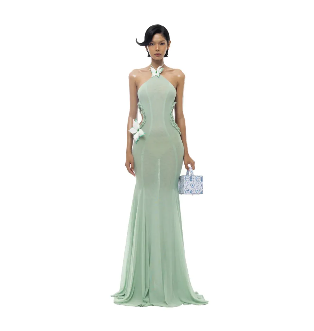 Huelley Rose Darya Dress in Green Size S / AU 4 for rent on The Volte - main image