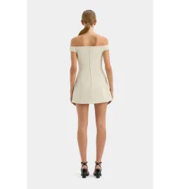 SIR THE LABEL Sandrine Off Shoulder Tailored Mini Dress ECRU Size 0 / AU 6 for rent on The Volte - image 5