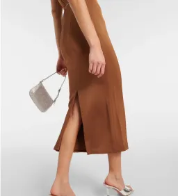 Alex Perry Crystal Embellished Satin Midi Dress Iron Size AU 10 for rent on The Volte - image 4