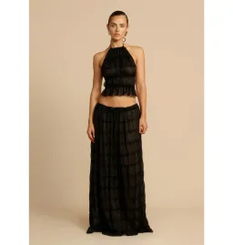 Arcina Ori Juliette Halter Top and Maxi Skirt Set in Black Size Small / AU 8 for rent on The Volte - image 2