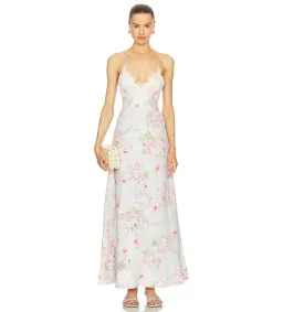Zimmermann The Halliday A-line Midi Dress in Blue Watercolour Floral Size 1/Au 10 for rent on The Volte - image 1