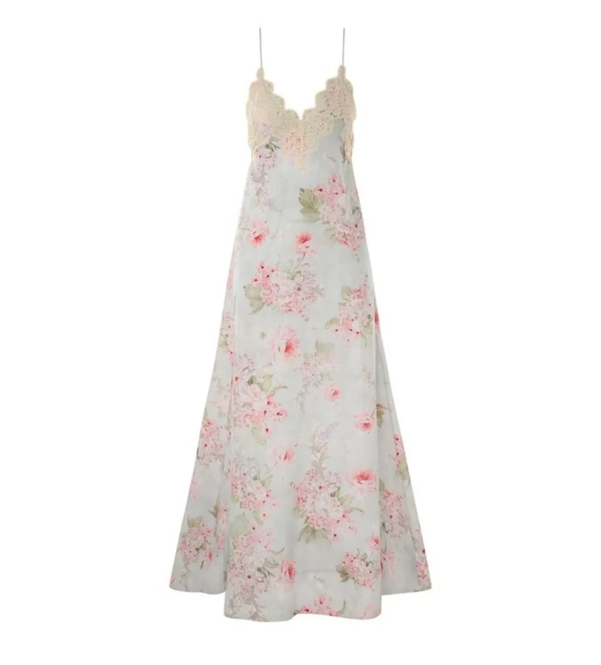 Zimmermann The Halliday A-line Midi Dress in Blue Watercolour Floral Size 1/Au 10 - Image 3