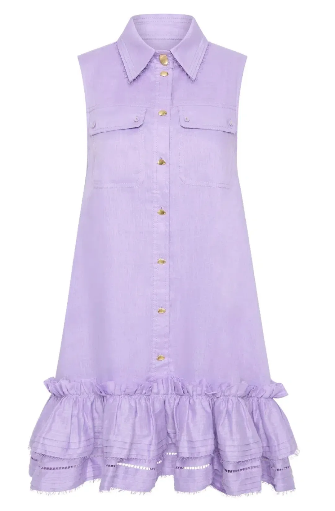 Aje Yvonne Sleeveless Mini Dress Lilac Size 16 for rent on The Volte - main image