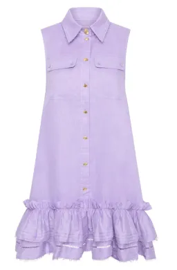 Aje Yvonne Sleeveless Mini Dress Lilac Size 16 for rent on The Volte - image 2