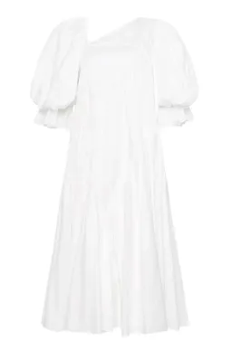Aje Casabianca Braided Puff sleeve Midi Dress White Size 14 for rent on The Volte - image 4