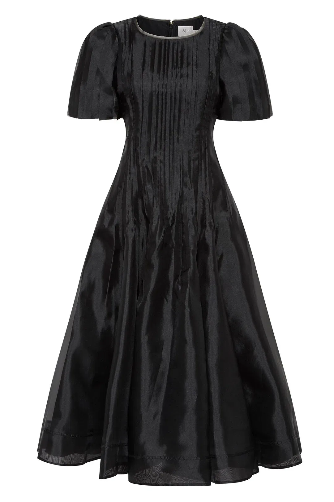 AJE Nova Pleated Midi Dress Black Size 10 for rent on The Volte - main image