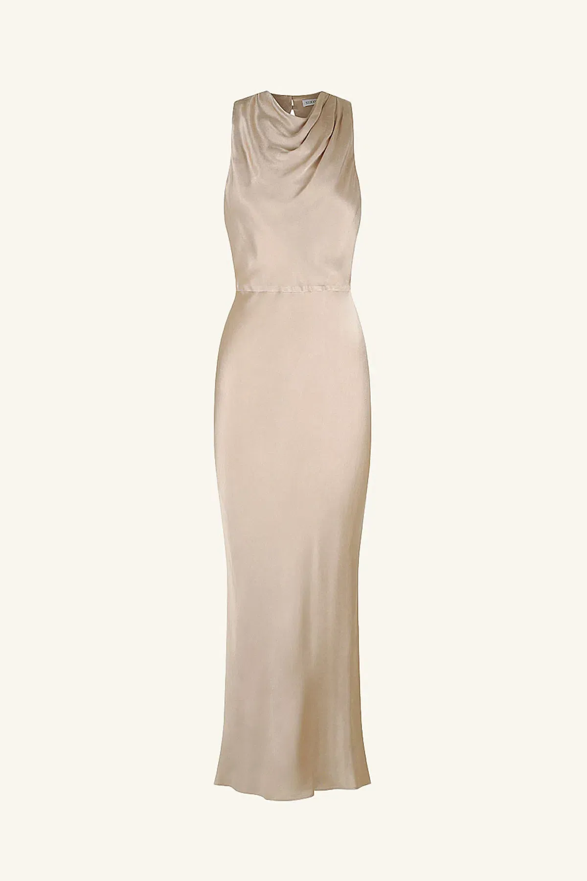 Shona Joy La Lune High Neck Midi Dress Gold Size 8 - Image 3