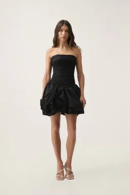 Aje Violette Bubble Hem Mini Dress Black Size 8 for rent on The Volte - image 2
