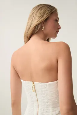 Aje Violette Bubble Hem Mini Dress Ivory Size 8 for rent on The Volte - image 8