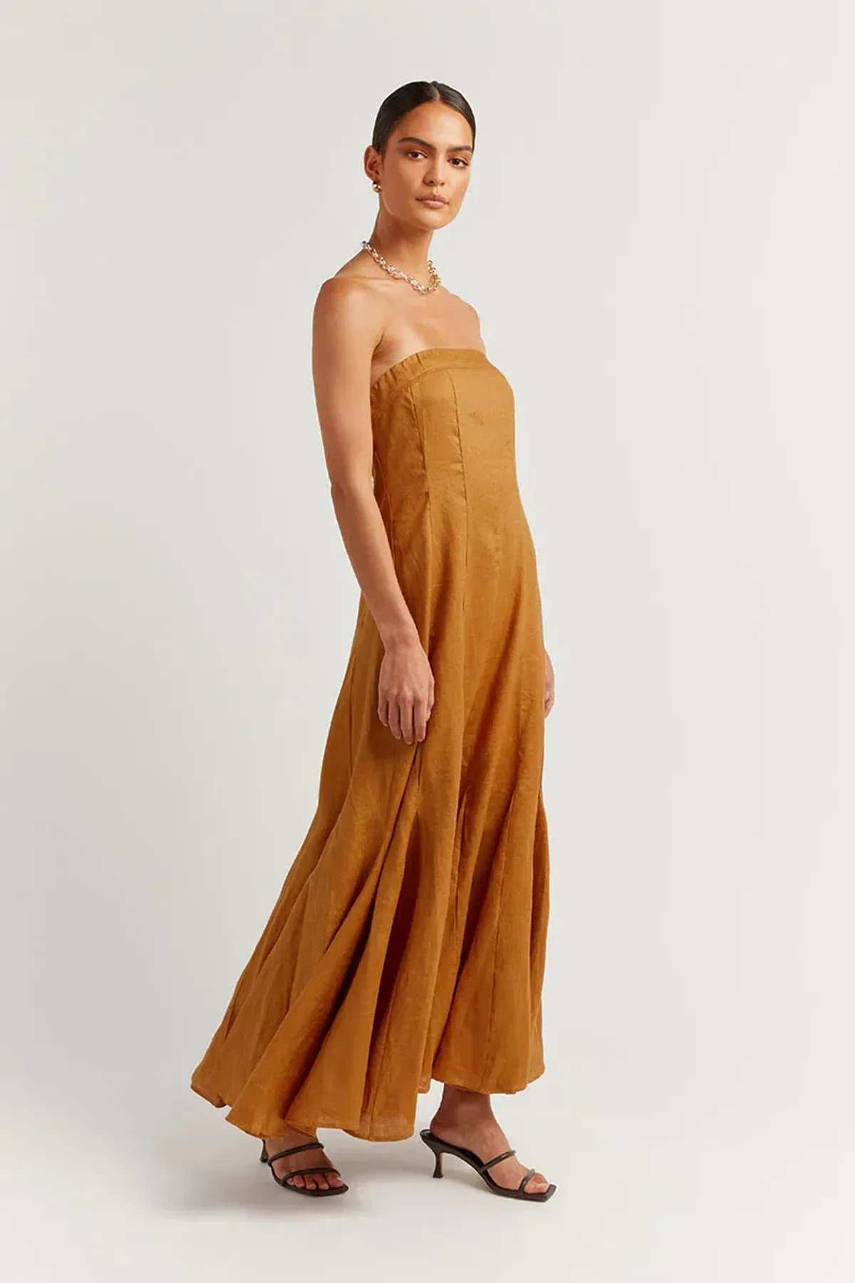 Dissh Rocky Linen Maxi Dress Tangerine Size S / AU 8 - Image 2