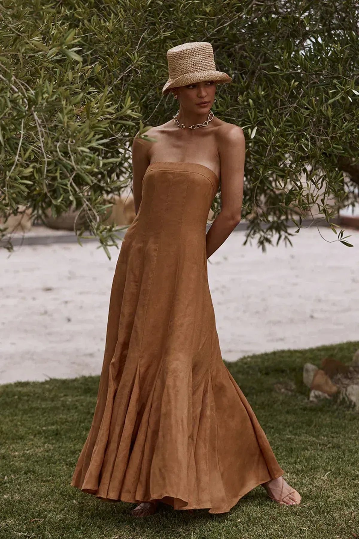 Dissh Rocky Linen Maxi Dress Tangerine Size S / AU 8 - Image 1