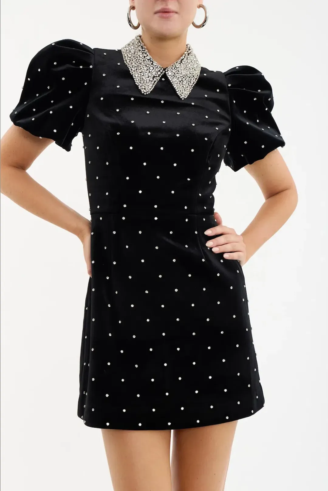 Rebecca Vallance Alisa Puff Sleeve Mini Dress Black Size 14 for rent on The Volte - main image