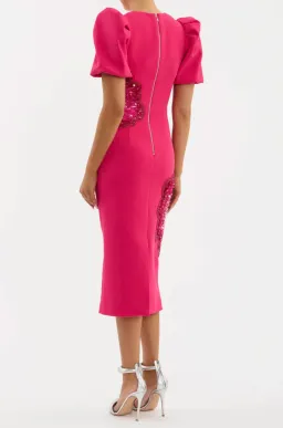 Rebecca Vallance The Layana Midi Dress Raspberry Size 12 for rent on The Volte - image 3