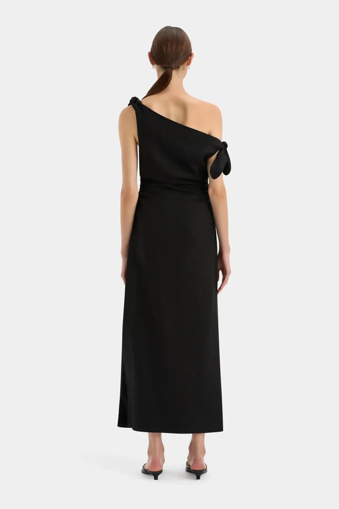 Sir the Label Bettina Off Shoulder Midi Dress Black Size 3 / AU 12 for rent on The Volte - main image