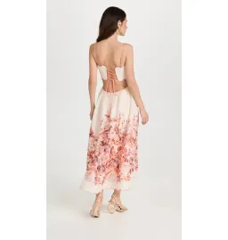 Zimmermann Devi Scallop Midi Dress In Cream Floral Size 0 / AU 8 for rent on The Volte - image 2