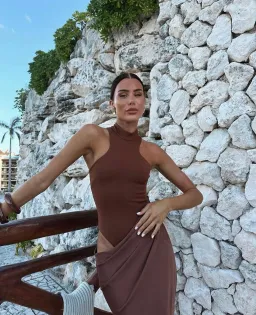 Camila Coelho Estrella Maxi Dress in Nutshell Brown Size XS / AU 6 for rent on The Volte - image 2