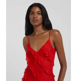 Rat & Boa Cecelia Ruffle Maxi Dress Red Size M / AU 10 for rent on The Volte - image 2