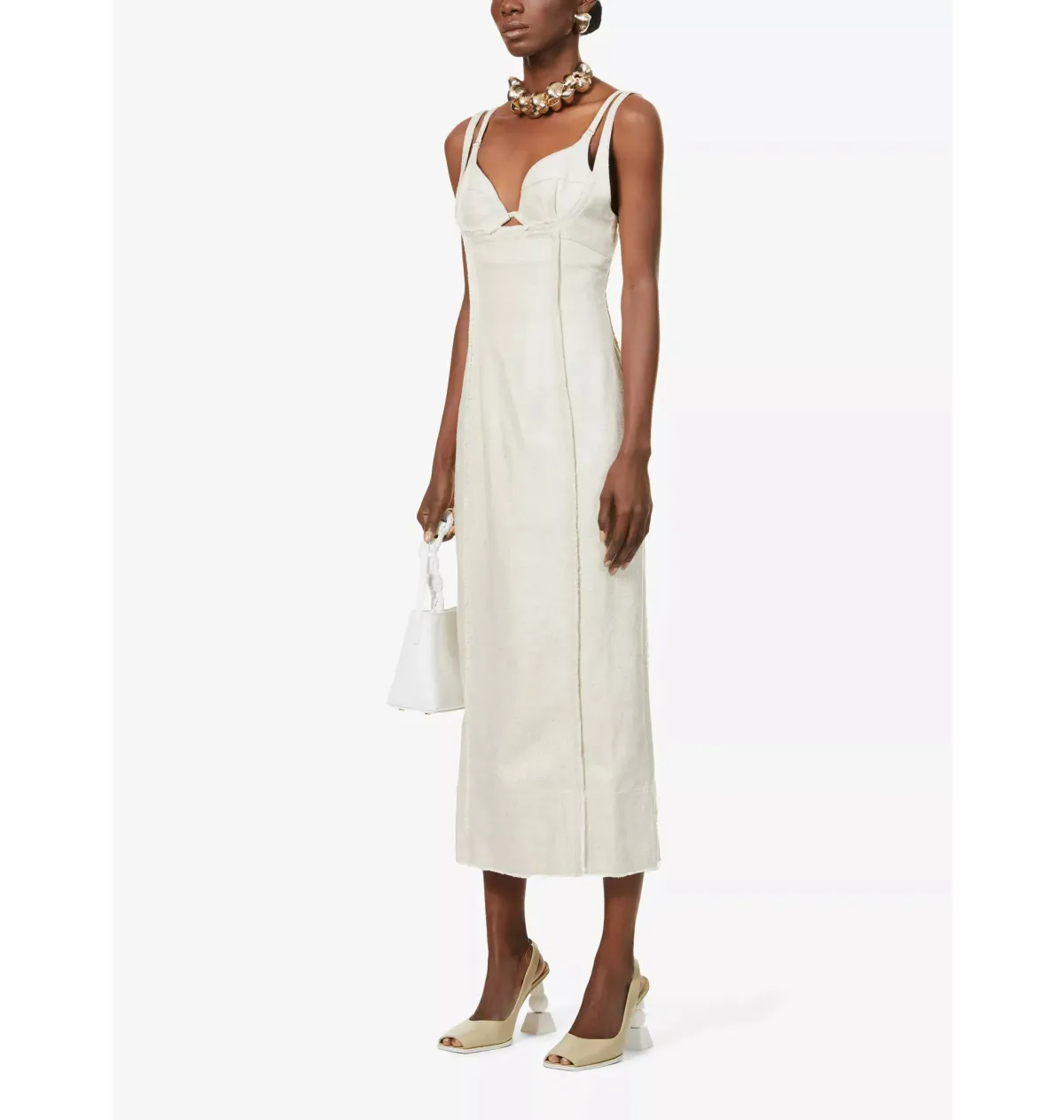 Jacquemus La Robe Valerie Dress Beige Size AU 6 - Image 2