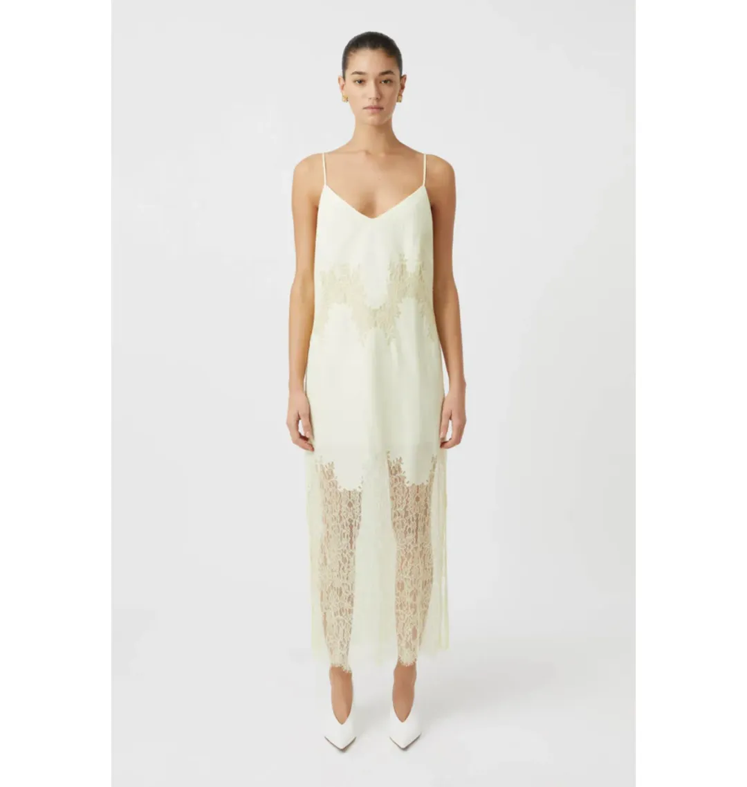 Camilla And Marc Filigree Dress in Lemon Yellow Size AU 6 for rent on The Volte - main image