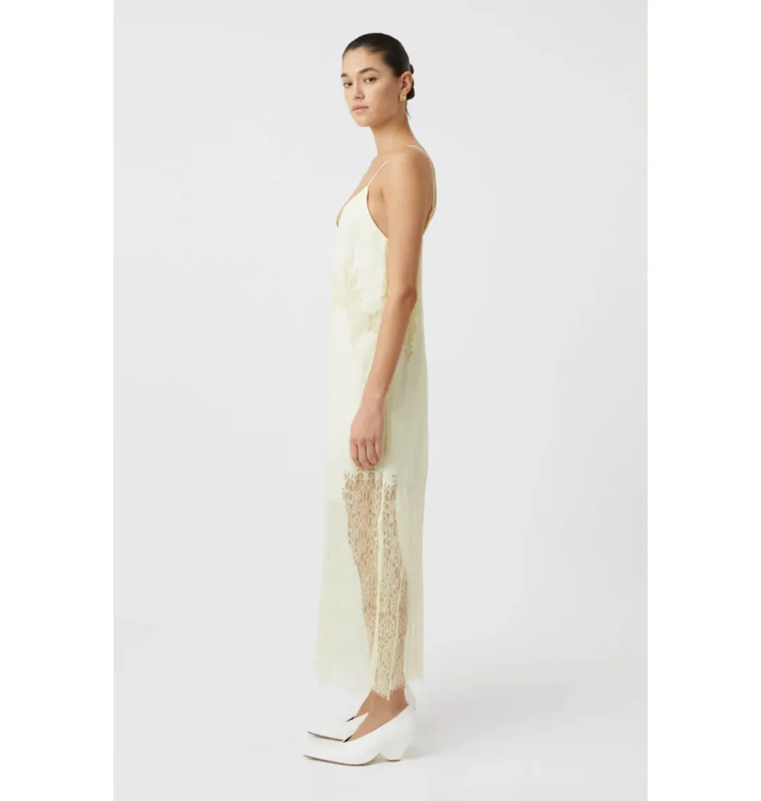 Camilla And Marc Filigree Dress in Lemon Yellow Size AU 6 for rent on The Volte - main image