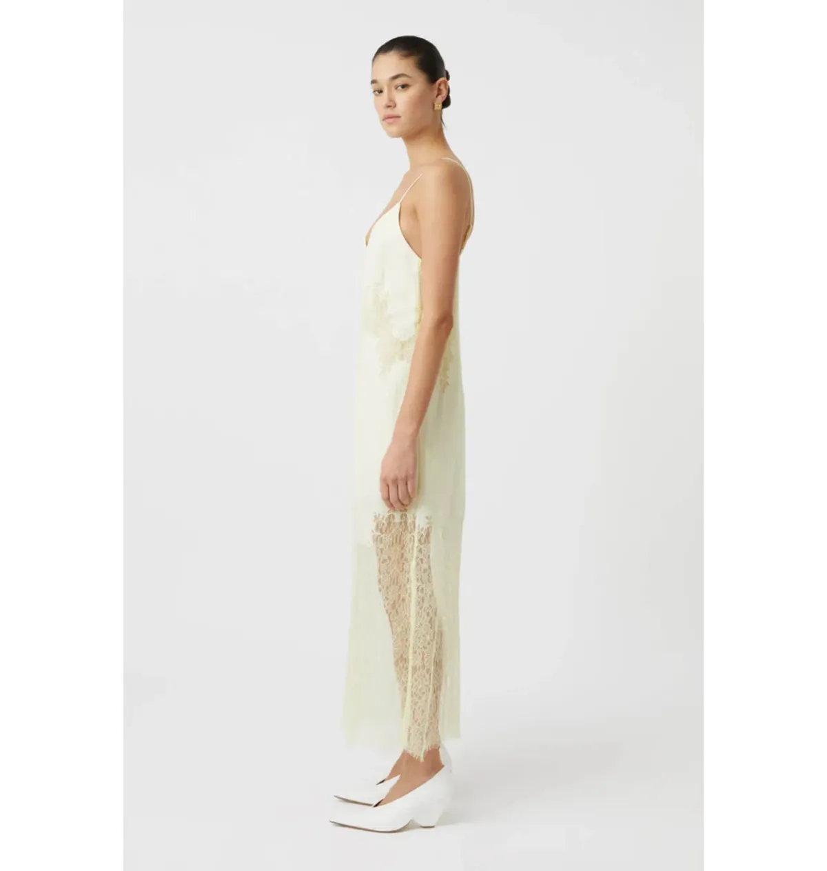 Camilla And Marc Filigree Dress in Lemon Yellow Size AU 6 - Image 3