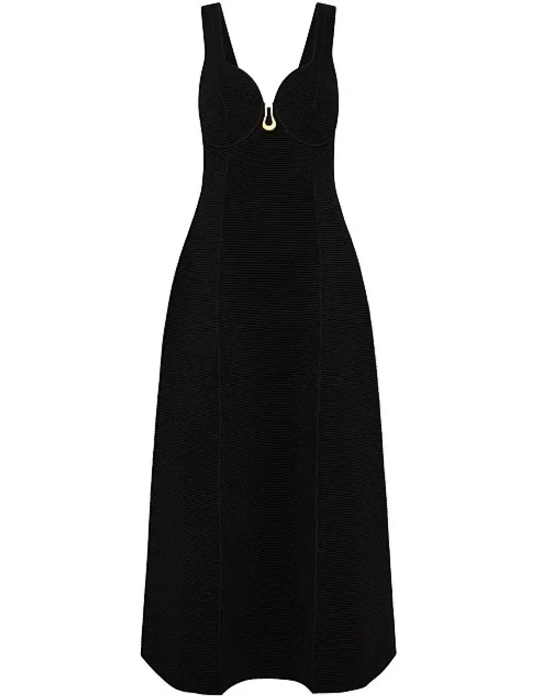 Aje Sylvette Knit Midi Dress Black Size AU 10 for rent on The Volte - main image
