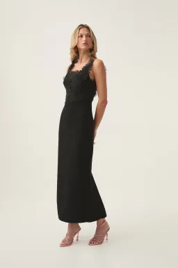 Aje Daisy Knit Maxi Dress Black Size AU 10 for rent on The Volte - image 2