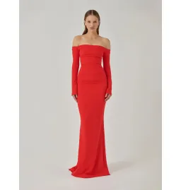 Effie Kats Anita Gown in Cherry Red Size XS / AU 6 for rent on The Volte - image 1