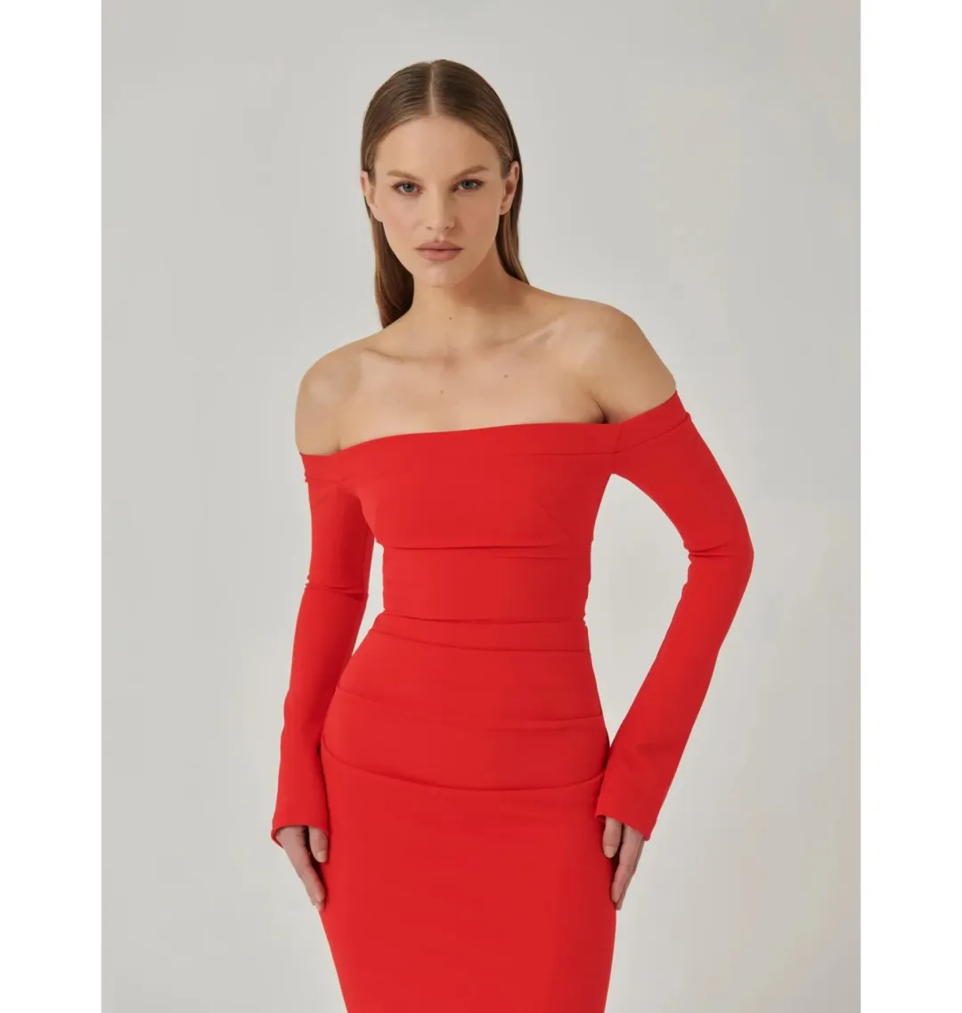 Effie Kats Anita Gown in Cherry Red Size XS / AU 6 for rent on The Volte - main image
