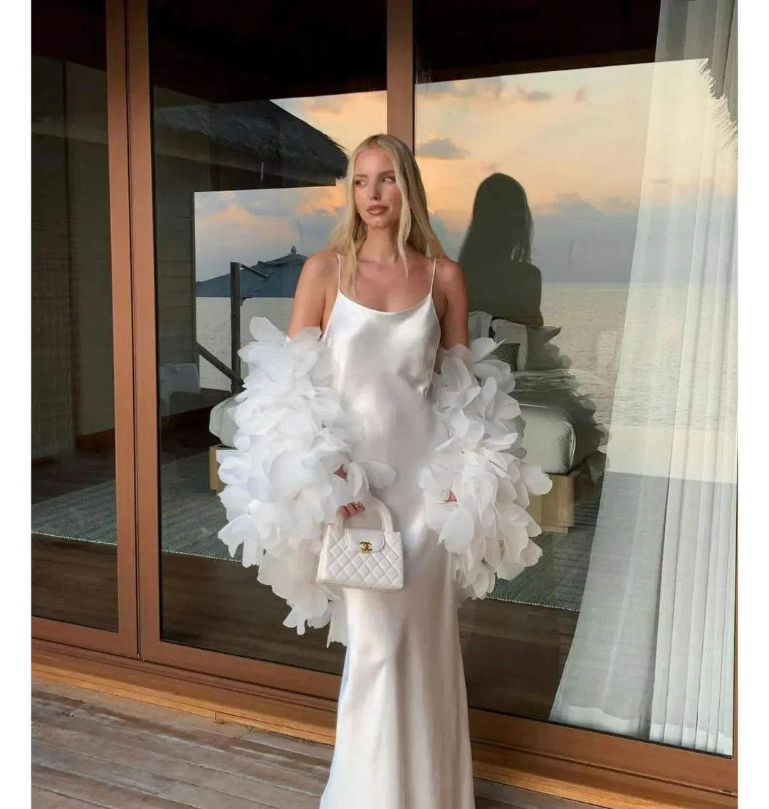 Selezza Lucia Flower Bomber In White Size S / AU 8 for rent on The Volte - main image