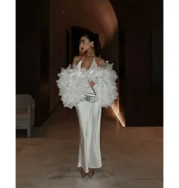 Selezza Lucia Flower Bomber In White Size S / AU 8 for rent on The Volte - image 3