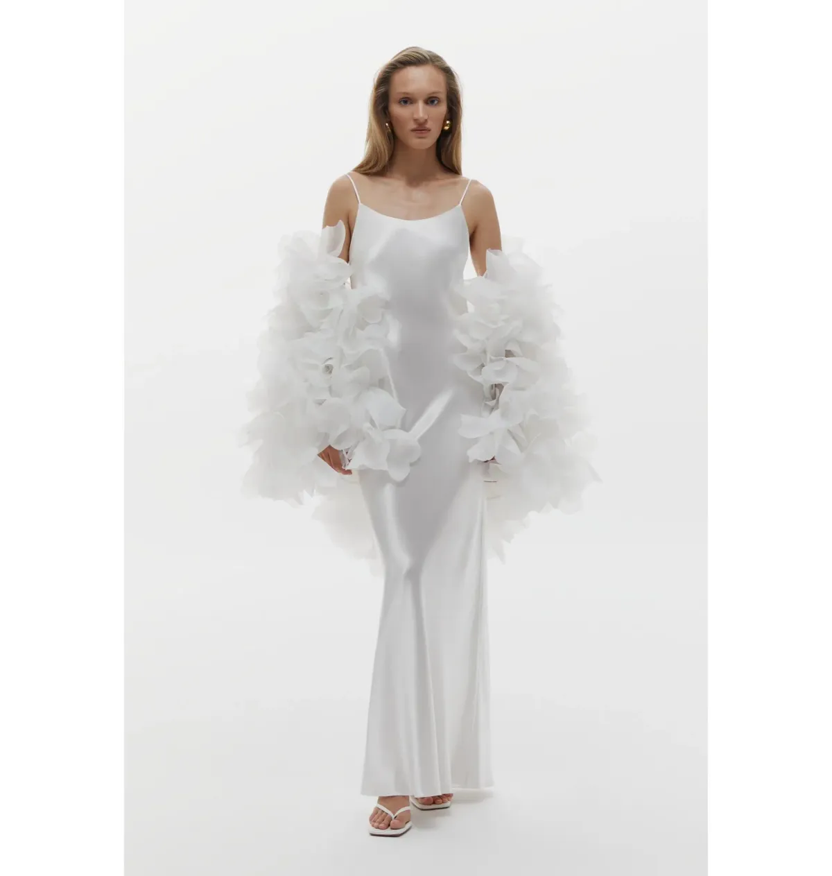 Selezza Lucia Flower Bomber In White Size S / AU 8 for rent on The Volte - main image