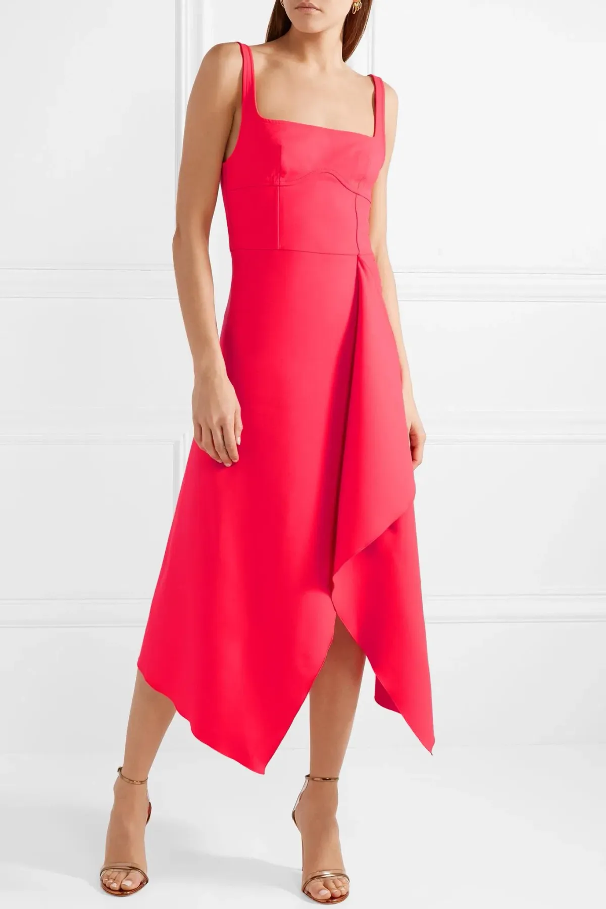 Dion Lee Bustier Midi Dress Acid Pink Size 4 - Image 1