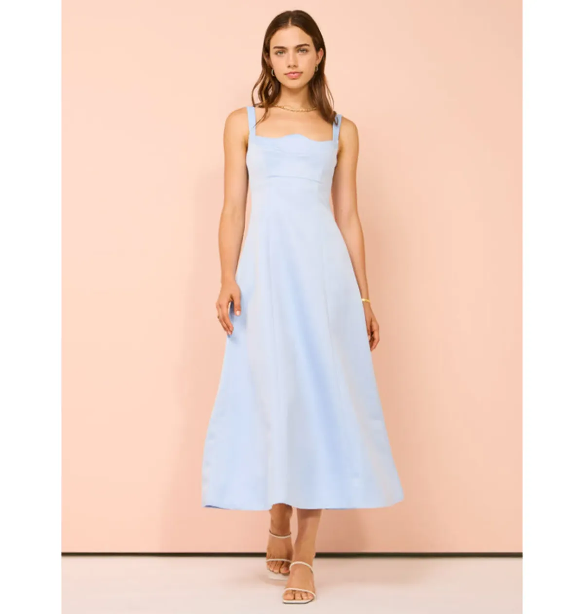 Leo Lin Odette Midi Dress In Sky Blue Size AU 12 for rent on The Volte - main image