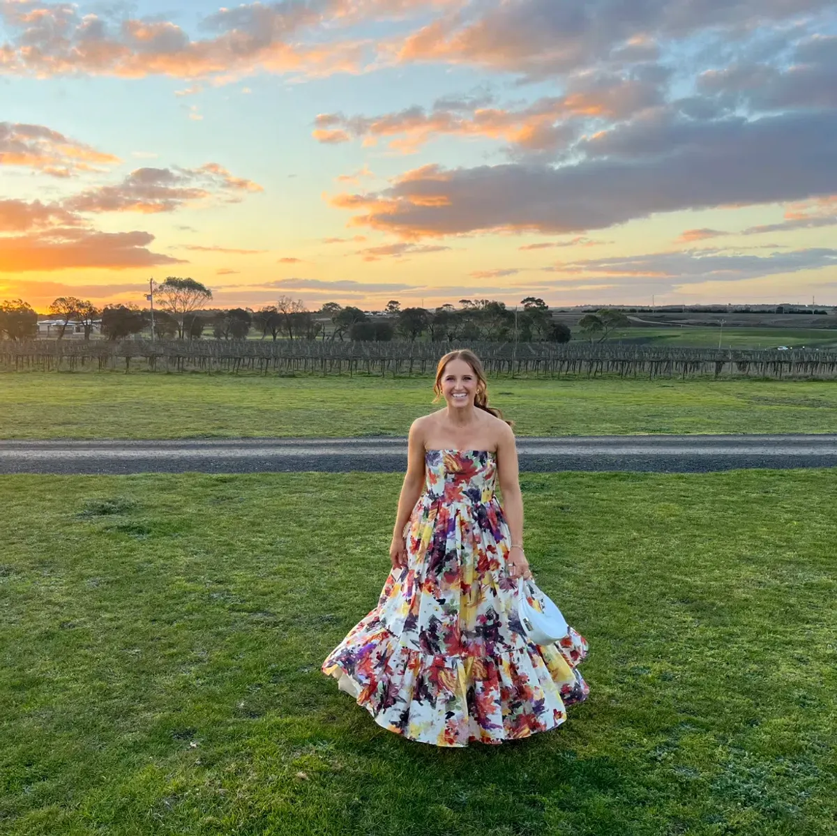 Leo Lin Poise Bustier Midi dress in Water Poise Print Size 10 - Image 1