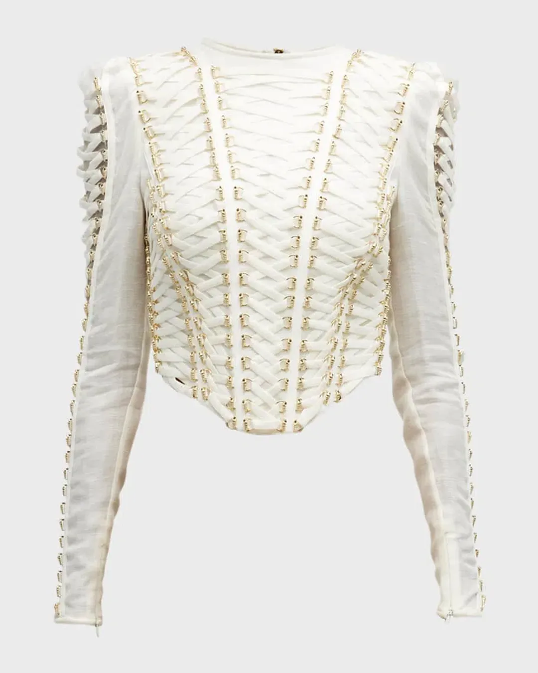 Zimmermann Coaster Cropped Bodice Ivory Size 0 / AU 8 for rent on The Volte - main image